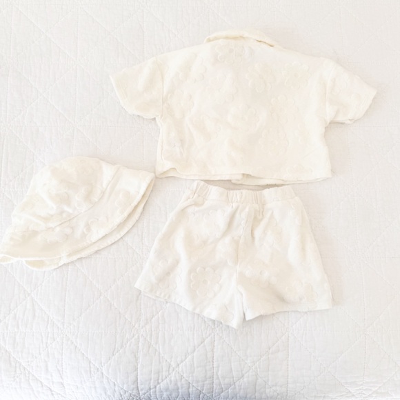 2T Kate Mack Cream Terrycloth Floral Matching Set - Picture 5 of 5